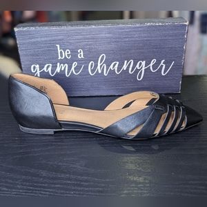 Brash Black Caged Flats